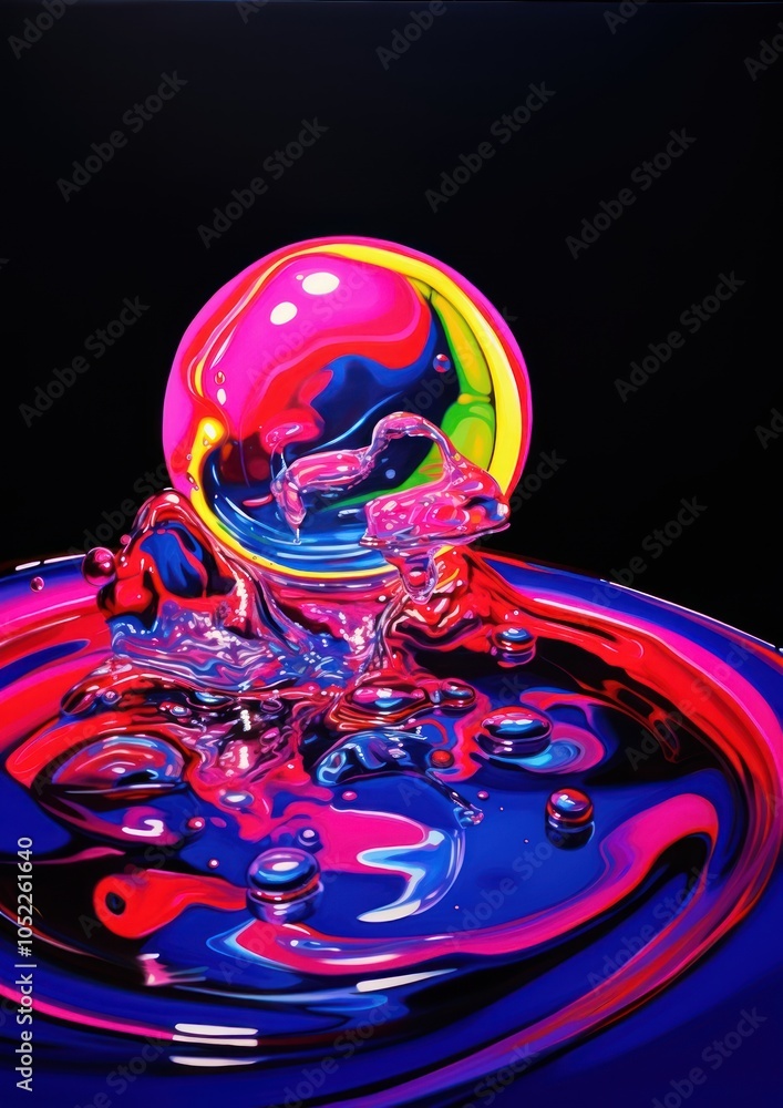 A bubble sphere purple reflection. A bubble sphere purple reflection.