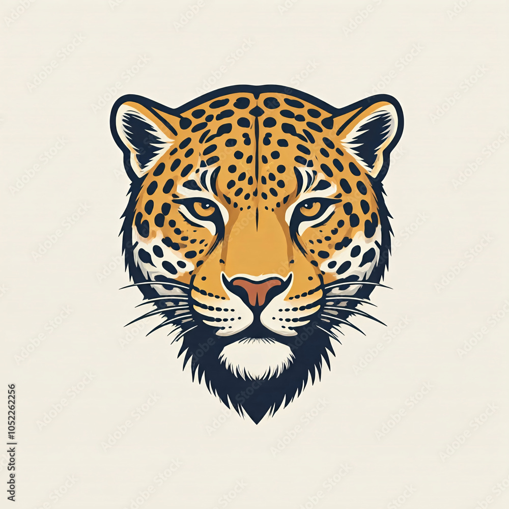Obraz premium jaguar face close up vector illustration