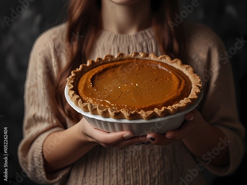 woman with Pumpkin Cake photo