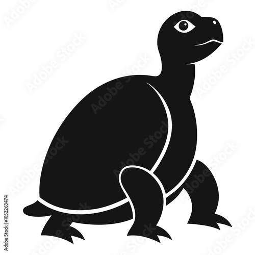 Tortoise Silhouette Vector Icon.