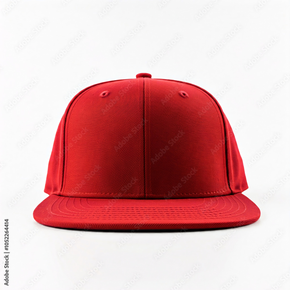 Fototapeta premium red baseball cap mockup on white background