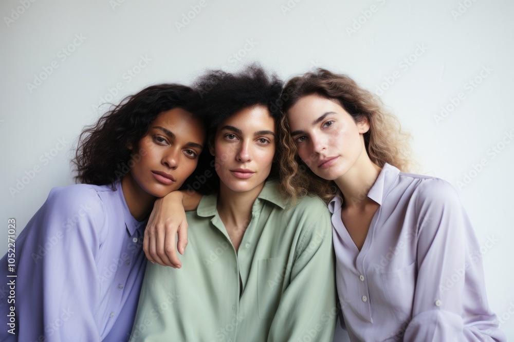 Three young Cuban women portrait adult photo. Three young Cuban women portrait adult photo.
