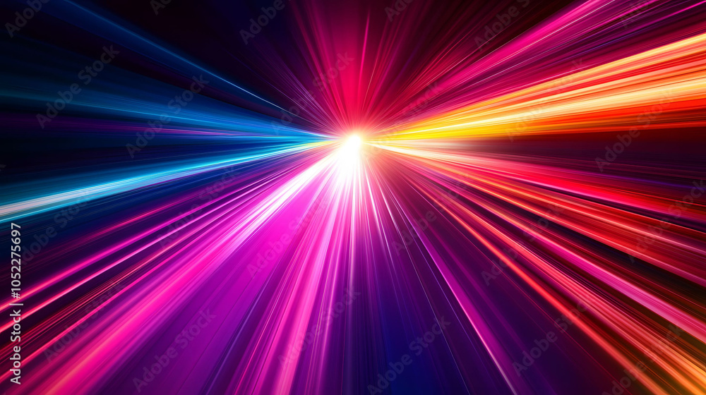 A vibrant night scene featuring a glowing car racing down a colorful road, with abstract patterns and flashes of light creating a dynamic sense of speed and motion A vibrant night scene featuring a glowing car racing down a colorful road, with abstract patterns and flashes of light creating a dynamic sense of speed and motion