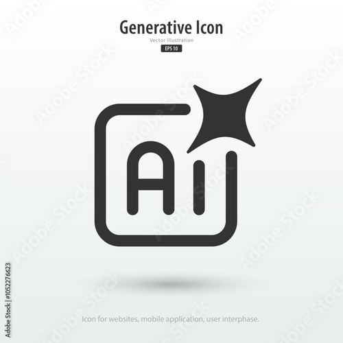 Generate AI icon. LLM Artificial intelligence technology and Machine learning. Generate symbol. Icon element for application and web. Vector illustration.