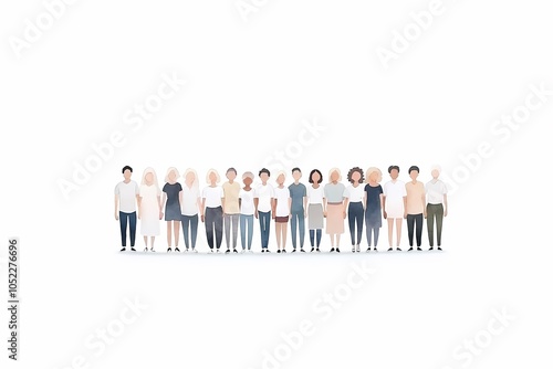 Diverse Group Portrait of Individuals Standing Together