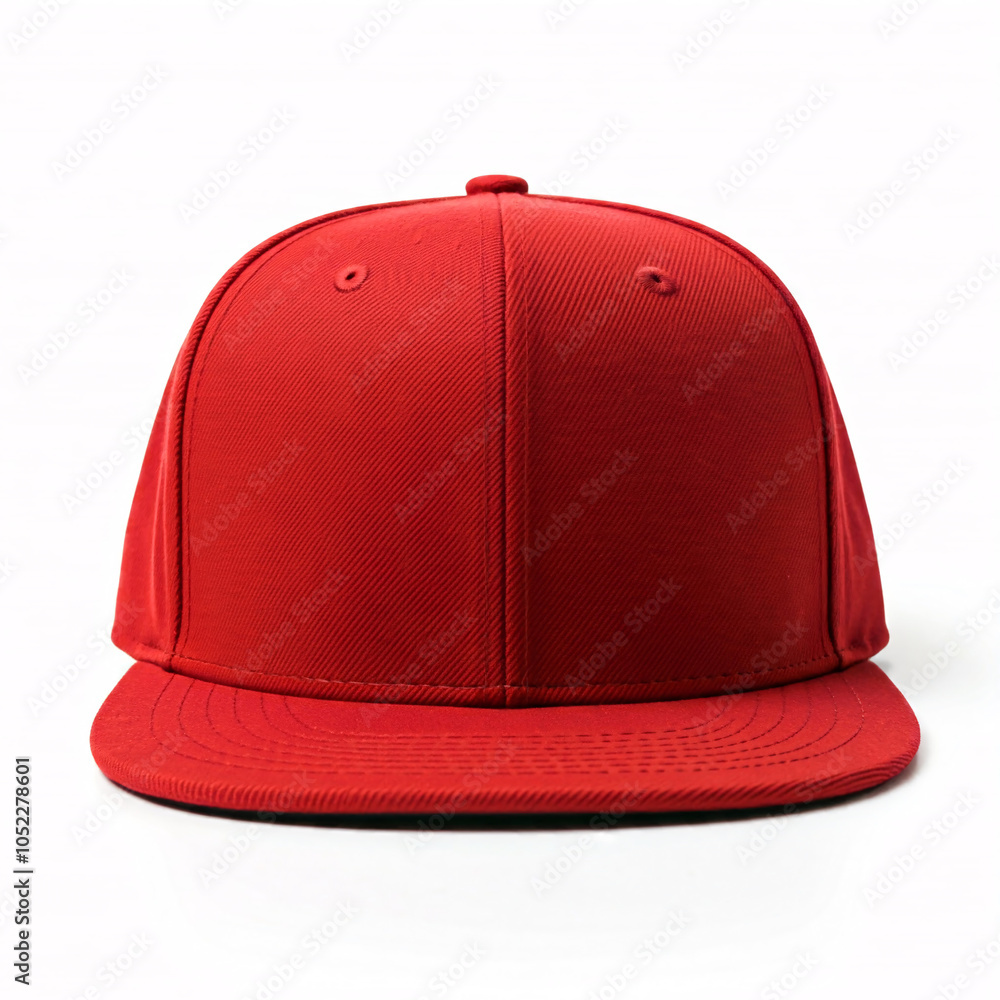 Fototapeta premium red baseball cap mockup on white background