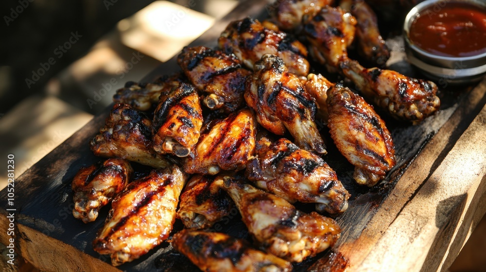 Juicy Grilled Chicken Drumsticks on Barbecue Grill Juicy Grilled Chicken Drumsticks on Barbecue Grill