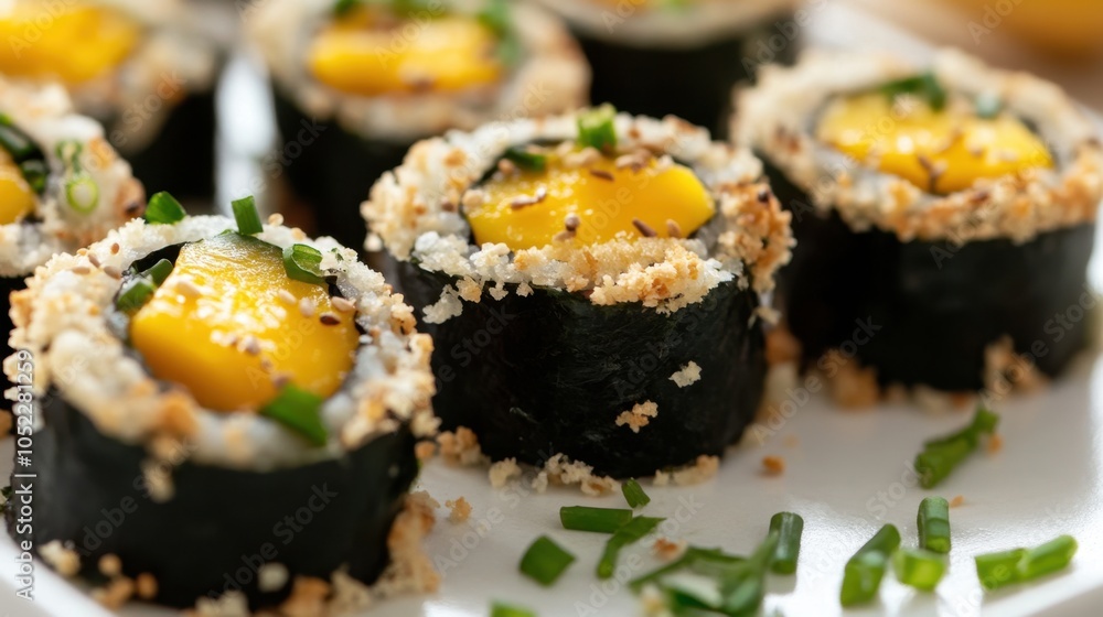 Fresh Vegan Sushi Roll Platter with Colorful Vegetables Fresh Vegan Sushi Roll Platter with Colorful Vegetables