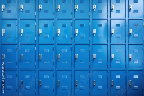 High school lockers architecture building blue.