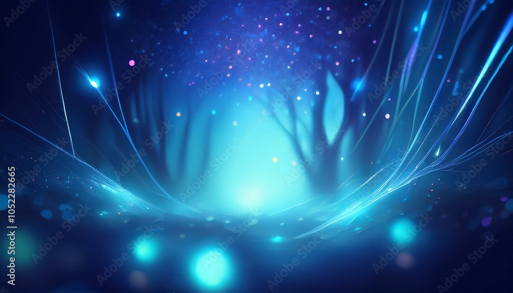 Obraz premium glowing background, blue color, bokeh effect
