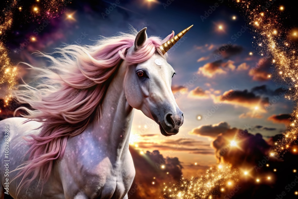 Adorable Pink Unicorn Baby Print - Magical Character for Nursery Decor and Children's Art Adorable Pink Unicorn Baby Print - Magical Character for Nursery Decor and Children's Art