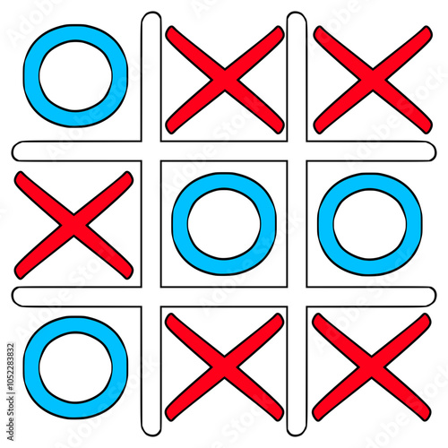 tic tac toe illustration hand drawn isolated vector