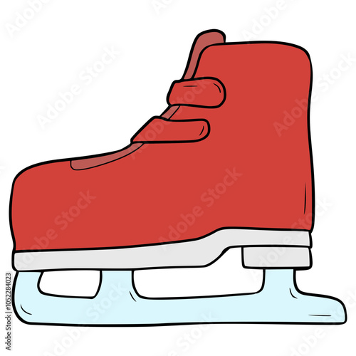 ice skate shoes illustration hand drawn isolated vector