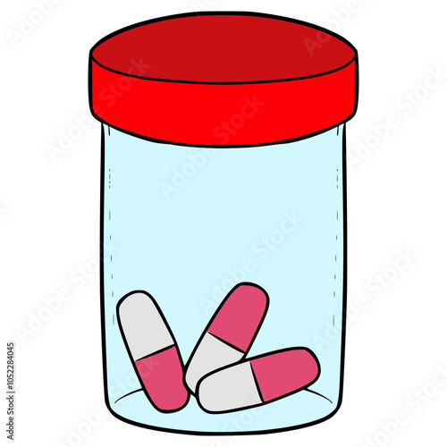 medicine jar illustration hand drawn isolated vector