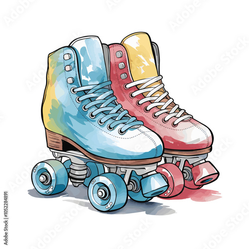 roller skates isolated on white