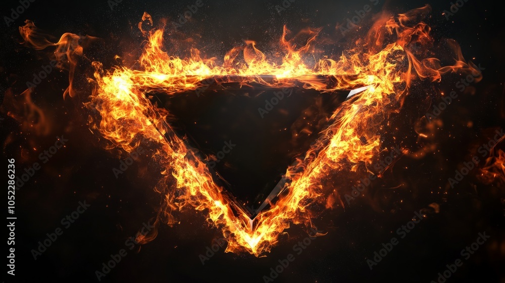 Fototapeta premium Diamond shaped fire frame generative ai