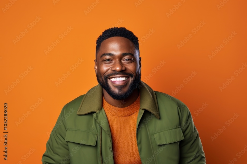 Black man in jacket portrait smiling adult. Black man in jacket portrait smiling adult.