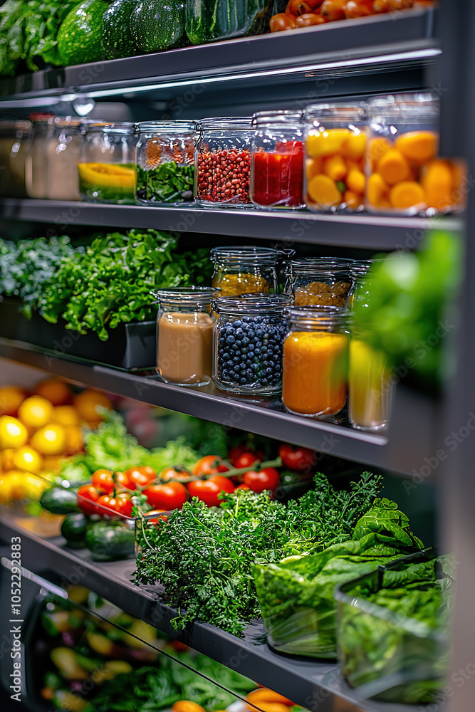 The inside of the refrigerator is filled with vegetarian groceries The inside of the refrigerator is filled with vegetarian groceries