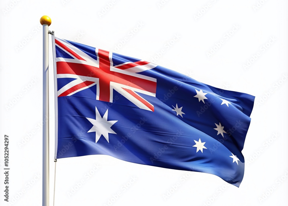 Fototapeta premium Australia Flag Presentation on Clean White Background for Effective Visual Communication