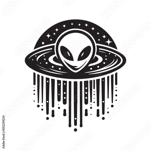 UFO Alien Silhouette Vector Illustrations – Perfect for Sci-Fi Designs