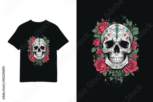 Artistic Skull T-shirt Design for man and woman