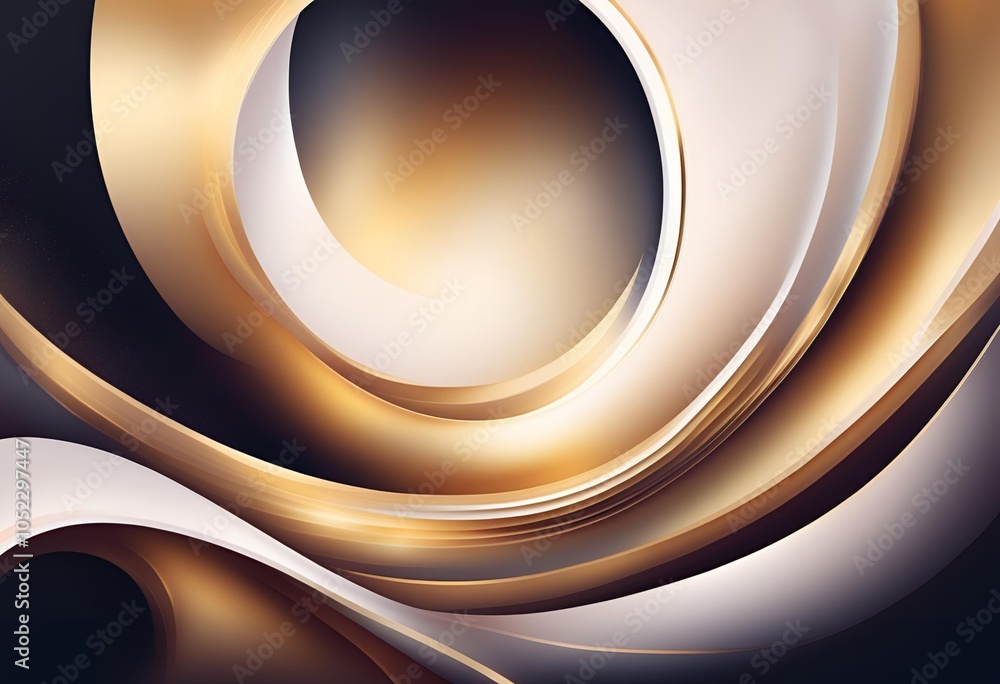 Fototapeta premium Abstract stylish golden and white wave 