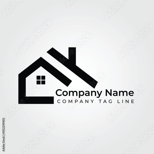 lake house logo design illustration vector template
