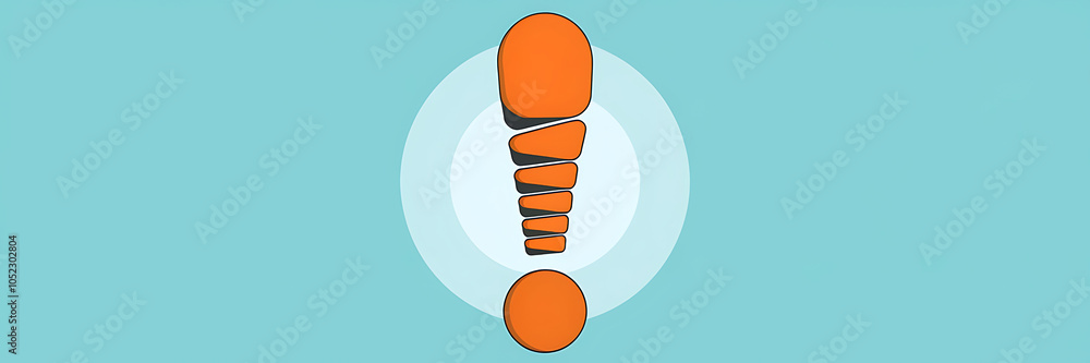 Orange exclamation mark on blue background  minimal design  attention grabbing  website design  digital marketing   