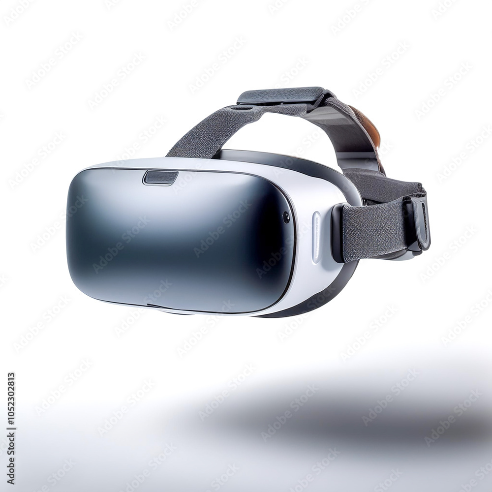 Fototapeta premium VR Headset floating or flying isolated white background