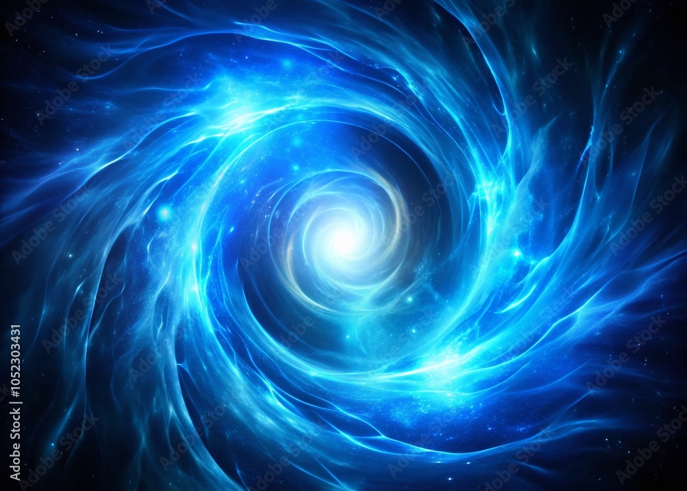 Obraz premium Blue Energy Vortex Silhouette for Fantasy and Sci-Fi Backgrounds