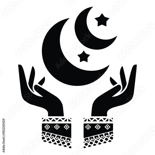 A hand holding an SVG of the sun and moon
