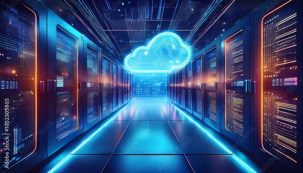 Fototapeta premium Understand the importance of data security in the cloud.