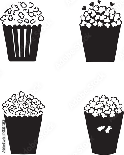 Fast food Popcorn bucket overflowing graphic vector