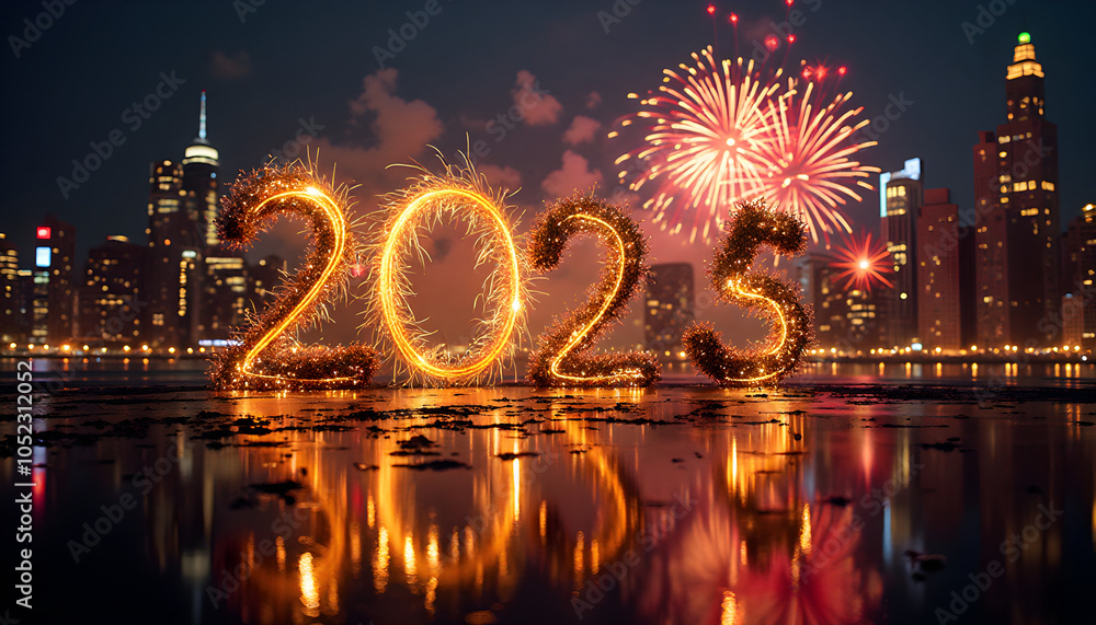 Obraz premium New Year's Eve 2025: New York Lights Up for an Epic Celebration 
