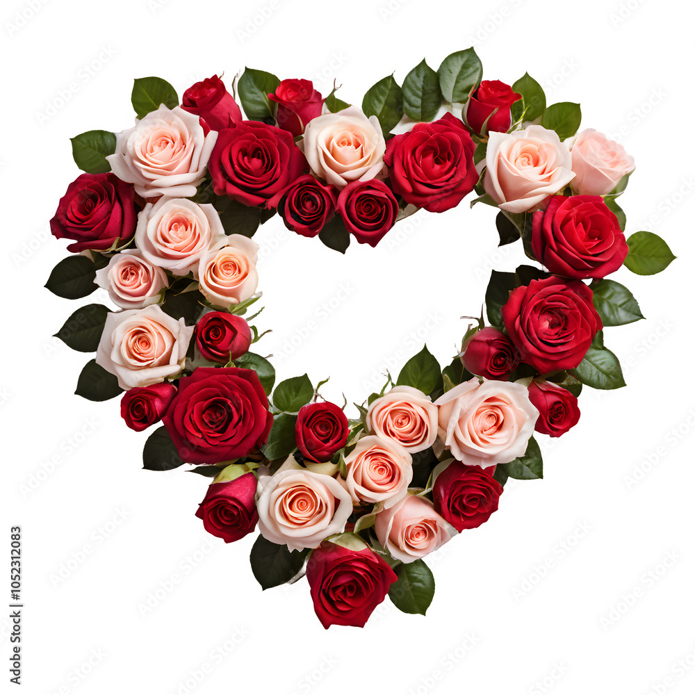 Heart shaped rose bouquet on transparent background Heart shaped rose bouquet on transparent background