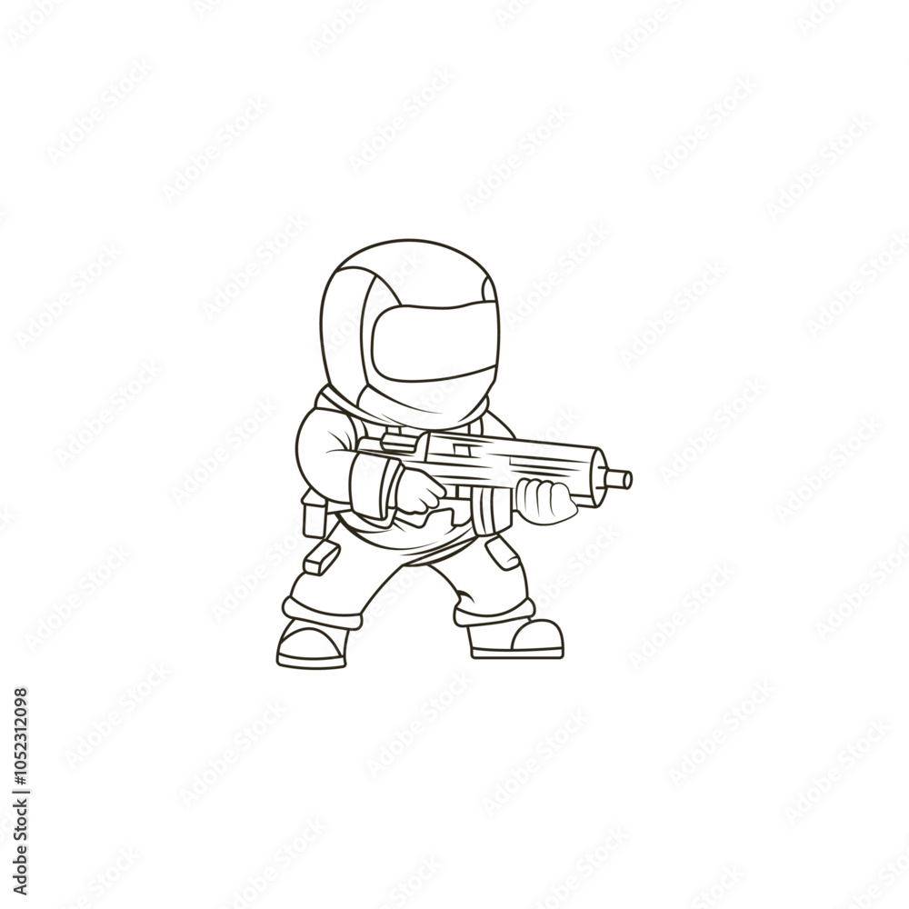 Obraz premium military outline, vector illustration, military, special forces
