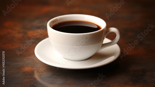 Decaffeinated coffee: A cup of decaf coffee, emphasizing the same rich flavor as regular coffee, but without the caffeine, catering to those who prefer or need to avoid caffeine. photo