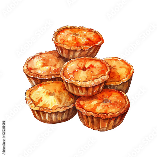 mince pies vector illustration in watercolor style