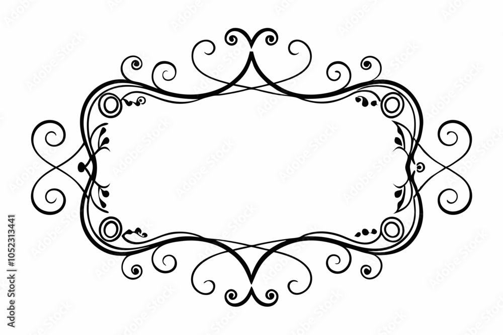 Black color Rectangular calligraphic frames set white background Black color Rectangular calligraphic frames set white background