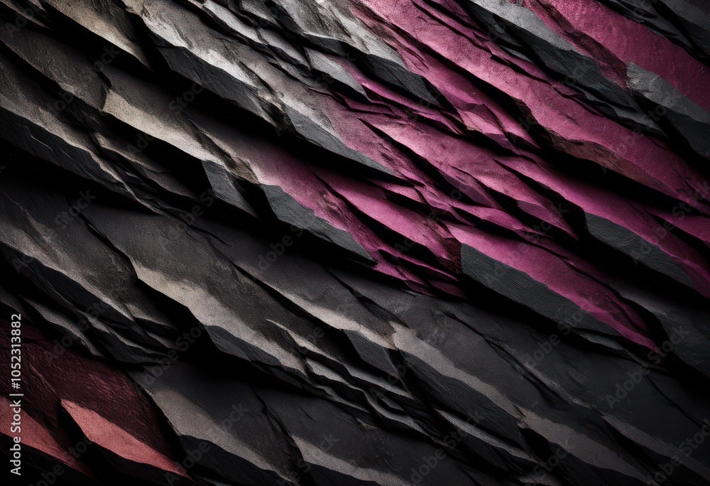 Obraz premium abstract composition dark textured backgrounds featuring rugged surfaces dramatic shadows capturing depth contrast, tone, patterned, design, color, gradient