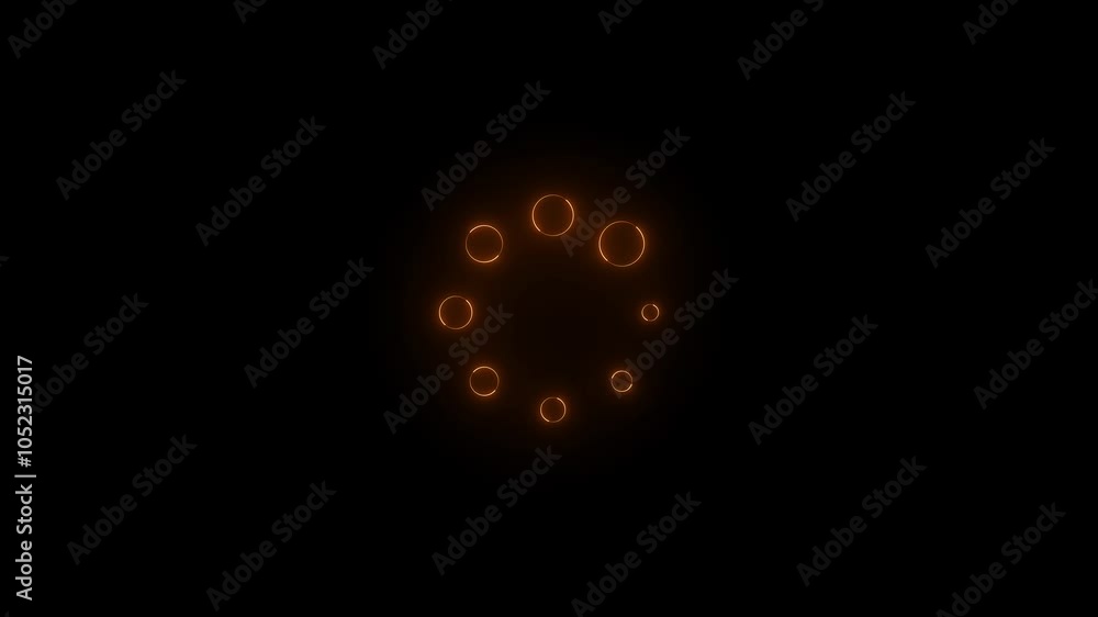Neon progress ring dots stroke icon glowing black background animation Neon progress ring dots stroke icon glowing black background animation