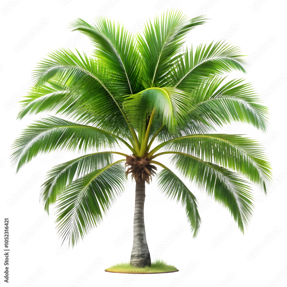 Tropical palm tree on transparent background Tropical palm tree on transparent background