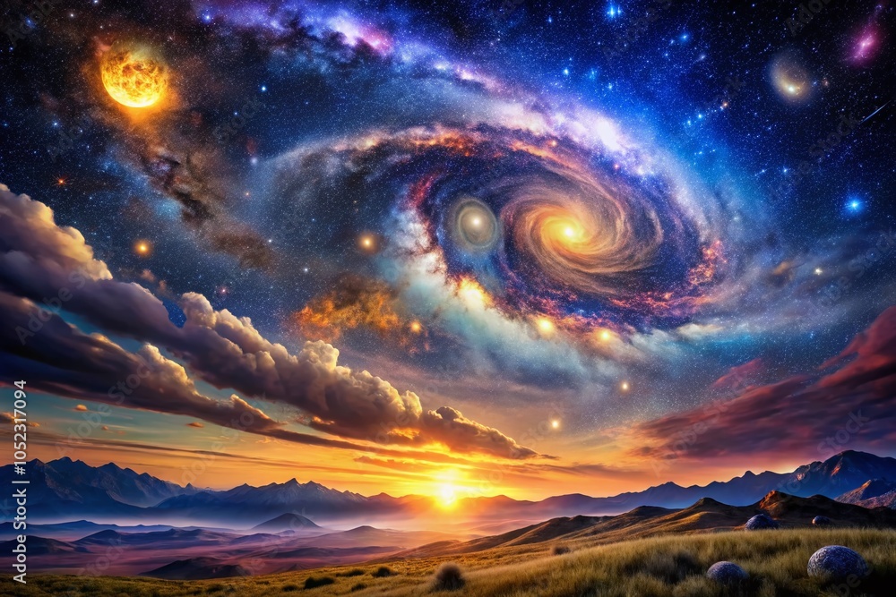 Celestial Harmony: A High Dynamic Range Journey Through Cosmic Landscapes and Ethereal Lights Celestial Harmony: A High Dynamic Range Journey Through Cosmic Landscapes and Ethereal Lights