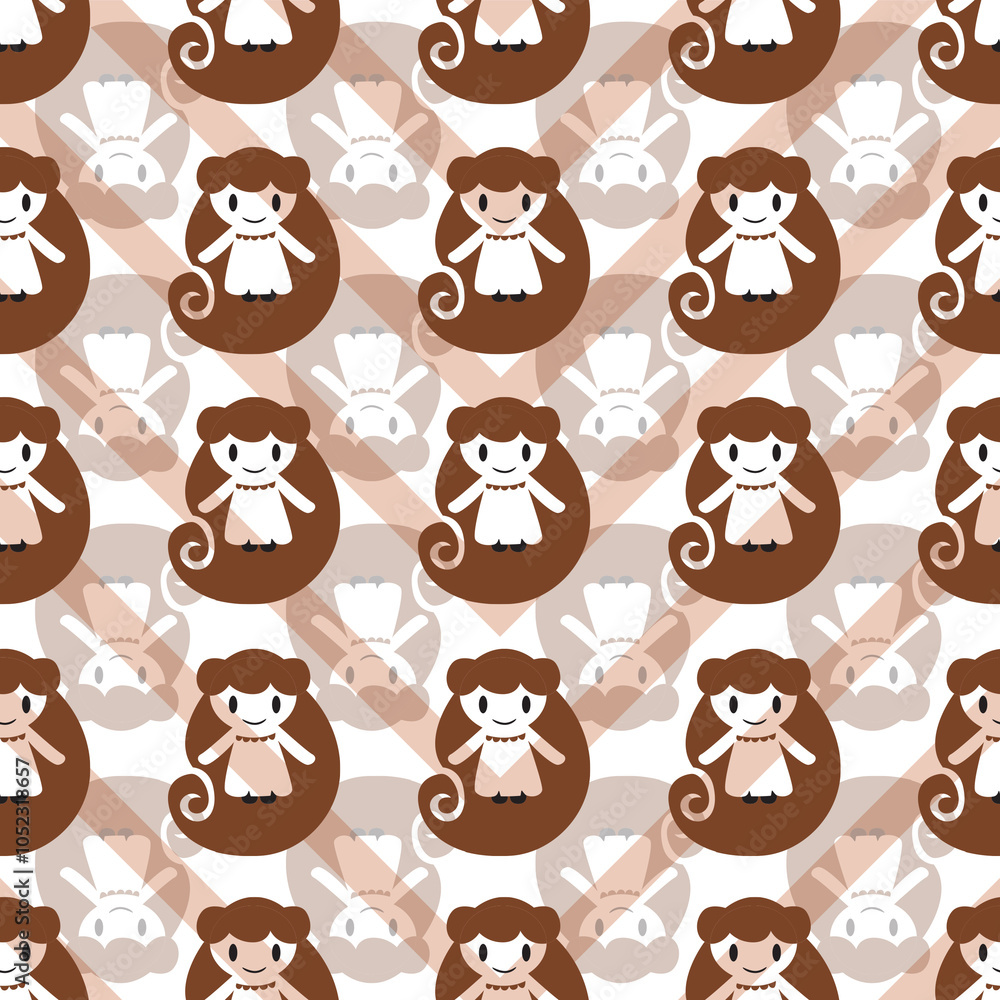 Fototapeta premium Cute and Minimalistic Fairy Tale Repeat Pattern Design