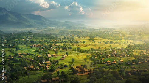 Scenic View of Rural Area Highlighting Digital Divide