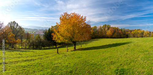 Obraz na płótnie autumn landscape of Kaczawskie mountains in Lower Silesia in Poland w salonie