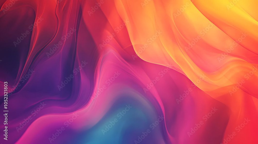 Obraz premium Abstract Colorful Wave Background with Silk-like Texture and Soft, Flowing Motion in Vibrant Hues of Blue, Pink, and Purple