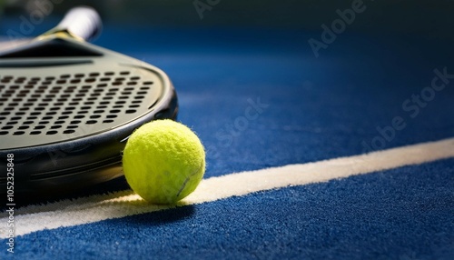 close up of a padel racket and padel ball