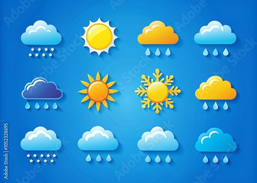 Collection of Weather Pictograms for Modern Design Projects and Presentations