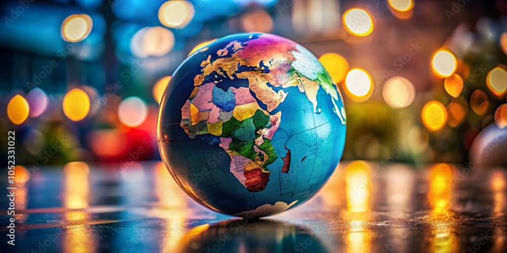 Colorful Earth Globe Splash in Low Light - Modern Graphic Design for Creative Branding Colorful Earth Globe Splash in Low Light - Modern Graphic Design for Creative Branding